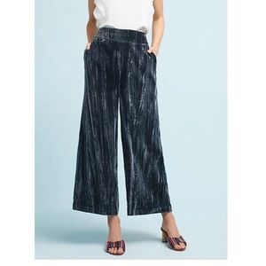 34N 118W crushed velvet wide leg cropped pant